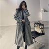 Women's 2023 Autumn/Winter Korean-Style Houndstooth Wool Coat