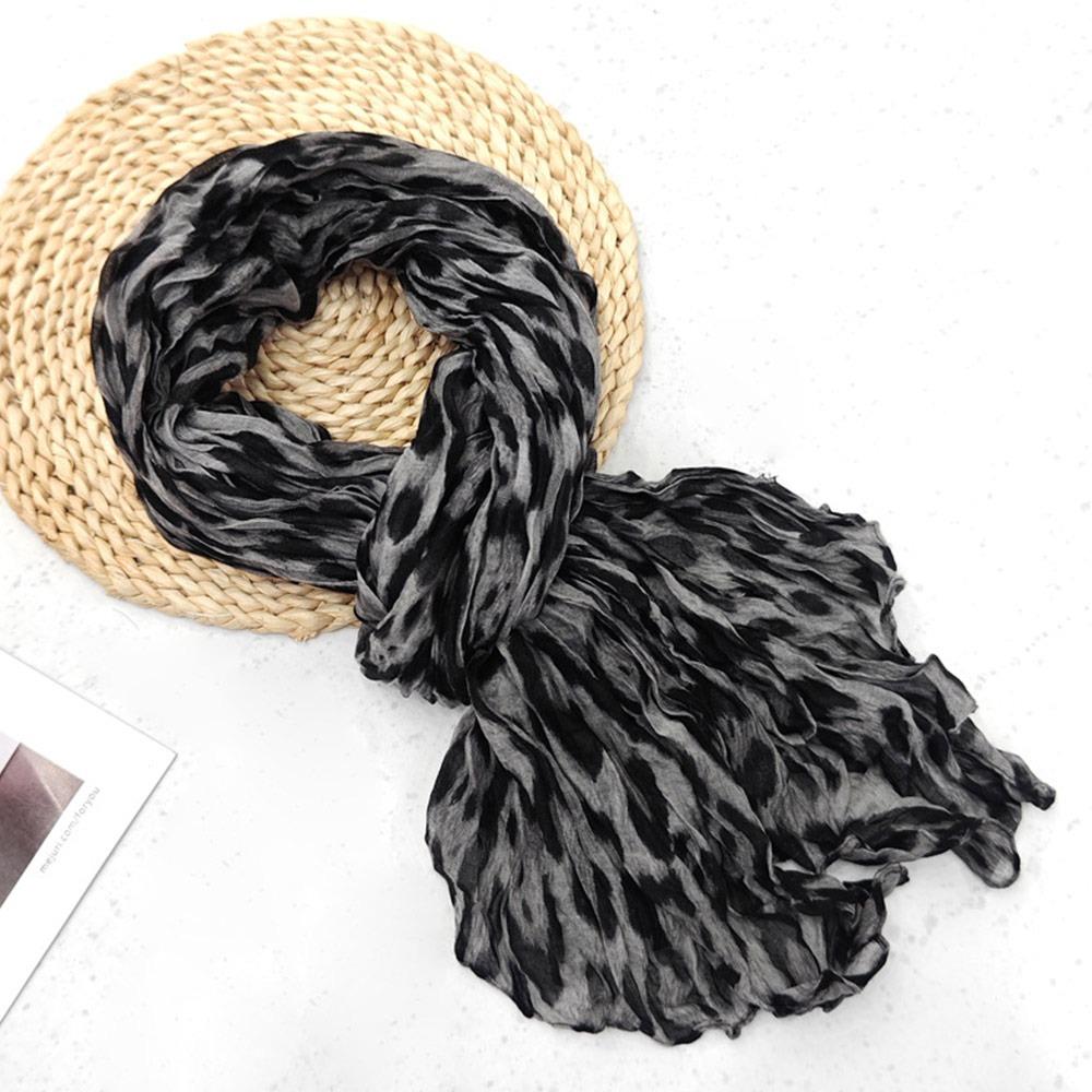 Pleated Long Scarf Soft Retro Cotton Hemp Scarf Fashionable Trend Baotou Hat Spring Summer