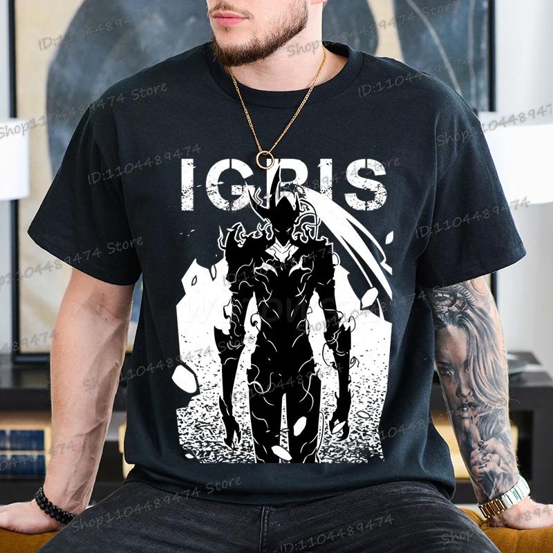 Новая летняя мужская футболка с аниме Solo Leveling, топы, с коротким рукавом, мужская футболка, модная уличная, унисекс, футболки Solo Leveling, одежда