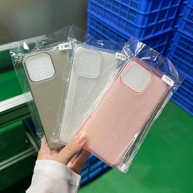 Блестящий прозрачный чехол для Iphone 17 Air 17E 16 16E 15 14 Plus 13 Pro Max 12 11 X Xs Max Xr 8 Se 2022 2020 Милый прозрачный чехол с блестками для телефона Аксессуары