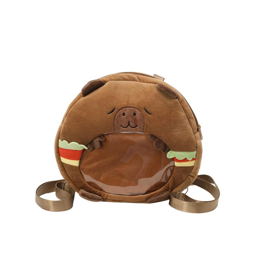Large Capacity Creative Ita Bag Cute Cartoon Doll Daypack Thickened Capybara Plush Backpack Gifts