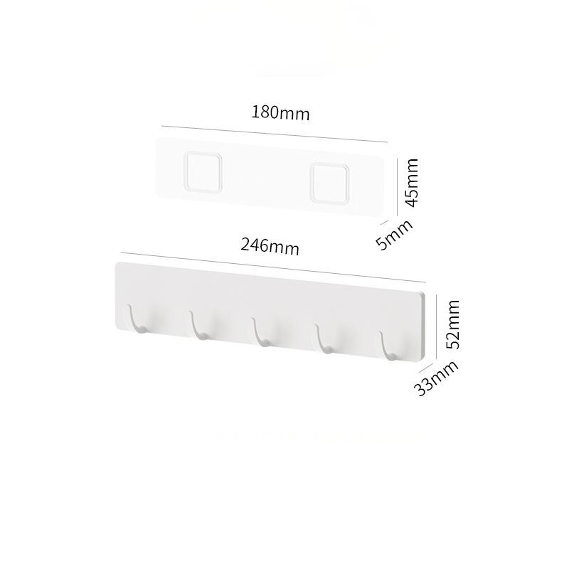 1 Set Kitchen Free Punch 5 Hook /7 Hook Hook, Can Be Used For Living Room, Bedroom, Bathroom And Other Scenes Storage, White