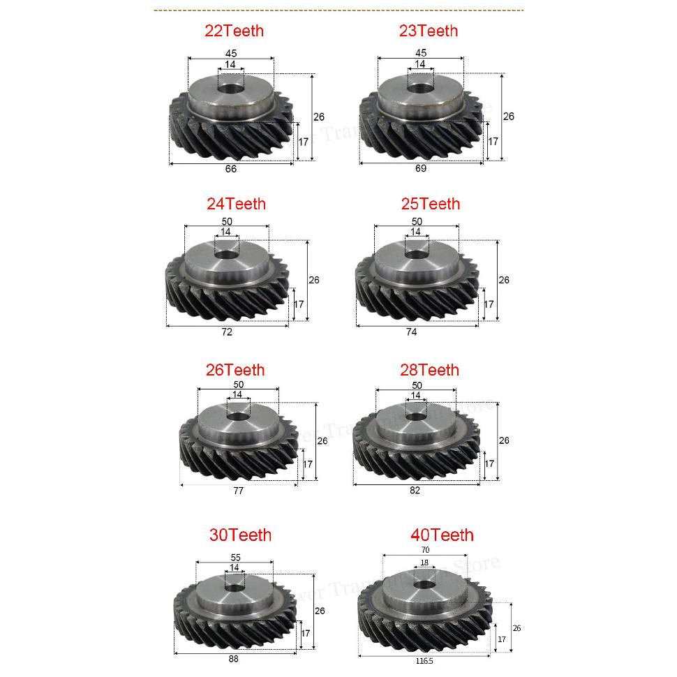 1Pcs 2M 10T-30T Tooth surface quenching Left/right Hand 45 Degree Staggered Helical Gear 90 Degree Transmission Keyway 4-10mm