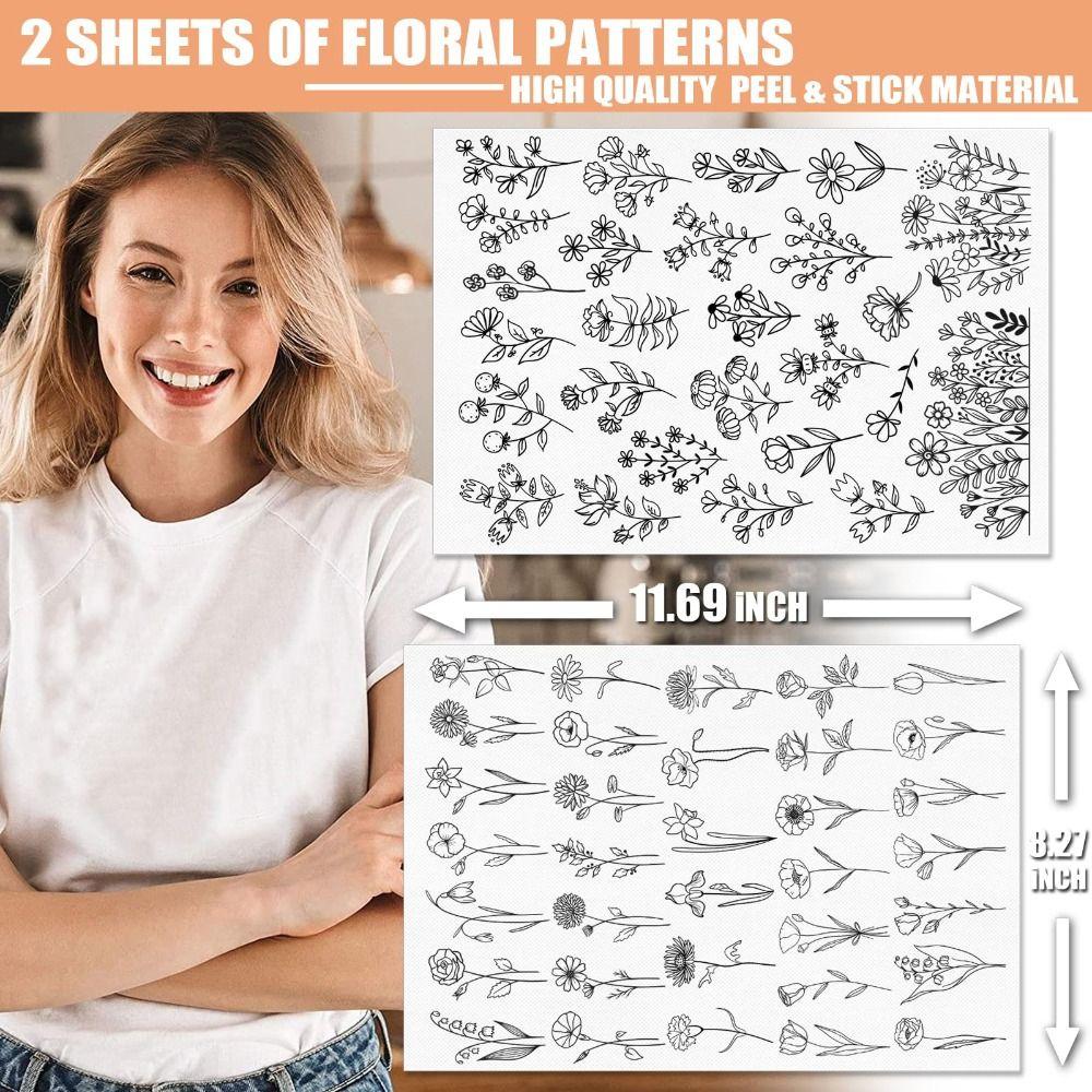 Water Soluble Flower Embroidery Patternser Animal Patterns Daisy Flowers Stick and Stitch Embroidery Paper Hand Sewing DIY