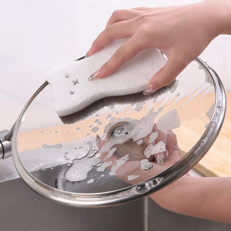 Набор из 4 толстых милых губок для кухни с изображением кота - прочные инструменты для мытья посуды и уборки