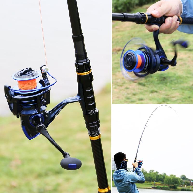 Fishing Rod Telescopic Spinning Reels 13+1BB with Spare Coil Combo Carp Rods Sets Saltwater Pesca