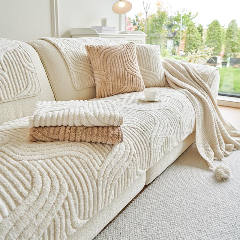 Высококачественная плюшевая подушка для дивана, противоскользящий чехол, декоративное одеяло для осени и зимы, цельный дизайн, уютная накладка на диван