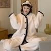 Ladies Pyjama Women Winter Flannel Pajama Set Fleece Pajamas Sleepwear Thick Warm Velvet Female Homewear Suit Cute Sweet Pijama