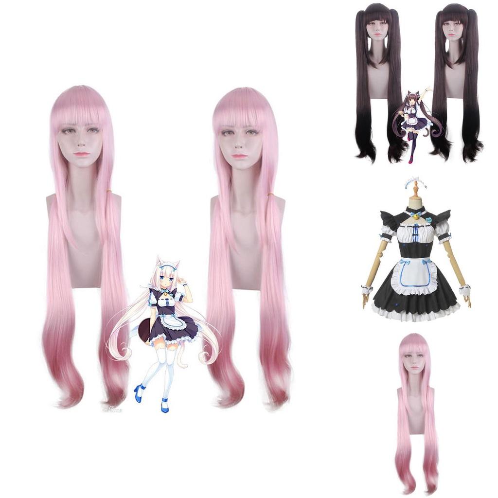 Nekopara Chocola Vanilla Платье Кошки-Горничной Японское Аниме Косплей Костюм Парик