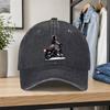 Retro Biker Girl Print Washed Baseball Cap  Unisex Adjustable Dad Hat for Outdoor Daily Wear Parties Vacations