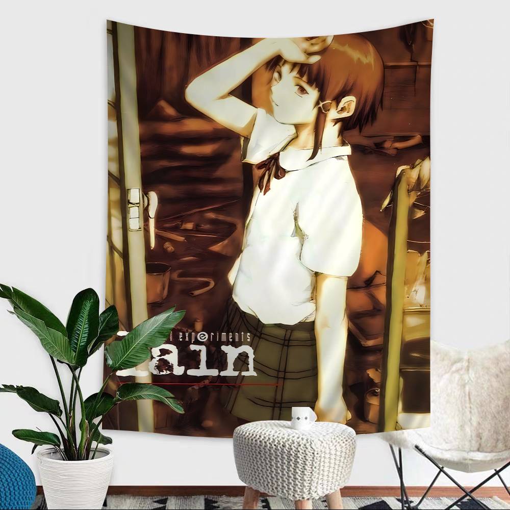 Serial Experiments Lain Anime Hanging Bohemian Tapestry Hanging Tarot Hippie Wall Rugs Dorm Japanese Tapestry