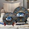 Round Acrylic Disc Eye Wall Decoration with Iron Art - Exclusive Home Craft Gift