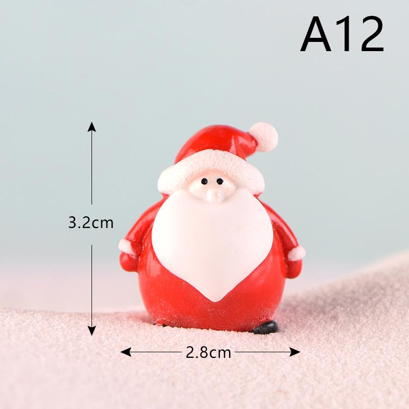 Мини-статуэтка Санта-Клауса из смолы, снеговика, микромодель ландшафта, миниатюрная садовая статуэтка, украшения для дома на Новый год