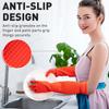 LMETJMA 1 Pair Household Extra Long Kitchen Gloves Rubber Cleaning Gloves Non-Slip Reusable Natural Latex Wash Gloves JT389