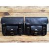 Leather Motorcycle Saddlebags: Black Motorbike Panniers, Set of 2