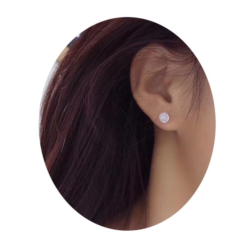 Huitan Chic Oval-shaped Stud Earrings for Women Shiny Crystal Cubic Zirconia Stone Fashion Versatile Girls Ear Piercing Jewelry