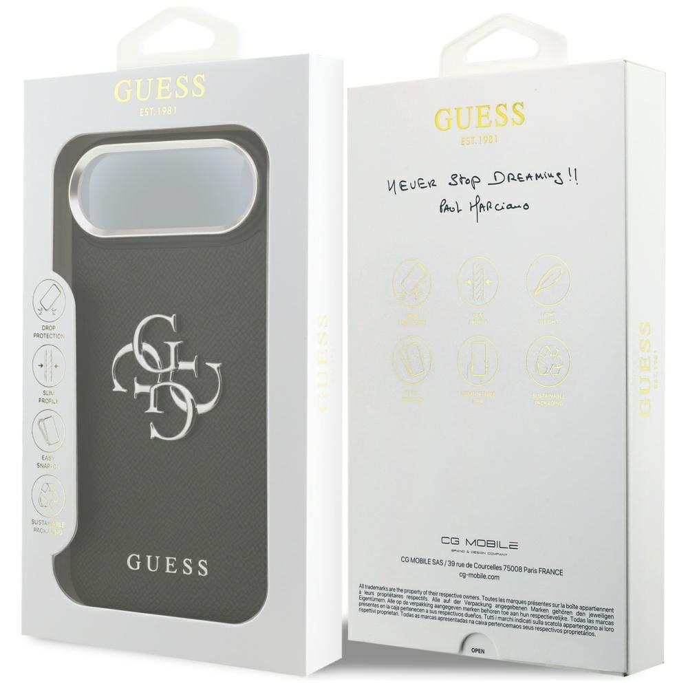 Guess Grained Big 4G Classic Logo case for iPhone Air black