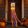 Skull Pattern Wind Streamer Halloween Windsock Flag Large Spooky Pumpkin Skeleton Ghost Socks Outdoor Decorative Eaves Hanging Props Decor for Yard