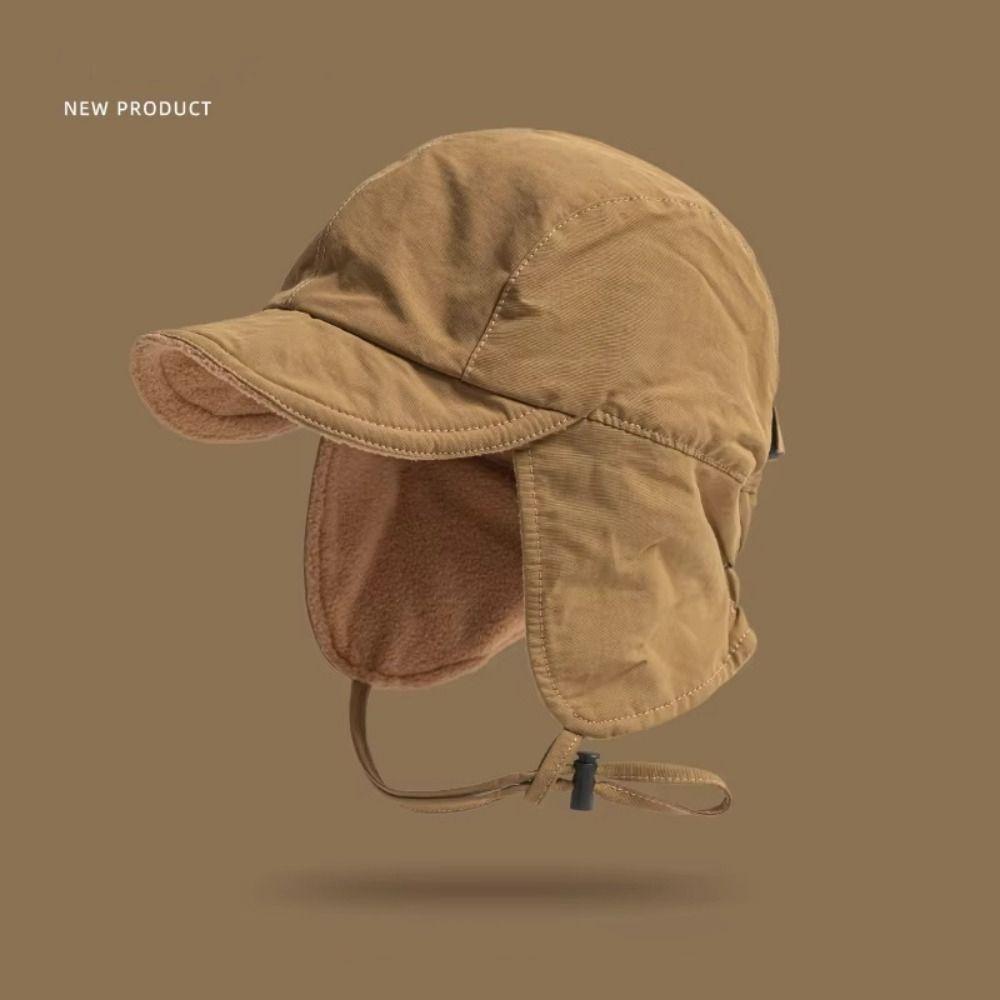 Windproof Earflap Hat Ear Protection Velvet Pilot Hat Lei Feng Cap Bonnet Hat Outdoor Sports