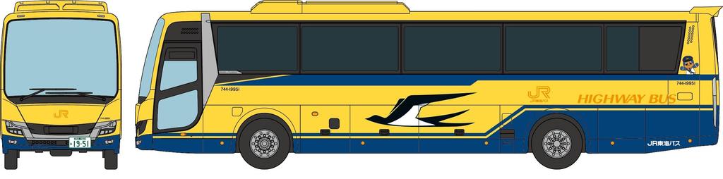 TOMYTEC The Bus Collection Bus Collection JR Tokai Bus Yellow Bus Set of 2 Diorama Supplies 335474