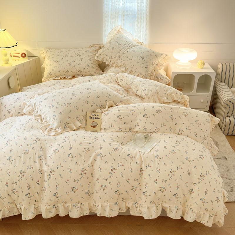 Bonenjoy Lace Duvet Cover Printed Home Quilts Cover Ruffles Comforter Covers Adults Kids Room Bedding (Pillowcase Need Order)