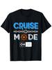 Nautical-Themed Graphic Tee Featuring a Cruise Ship Design Along with a Compass Rose And Anchor, Suitable for All Genders, with a