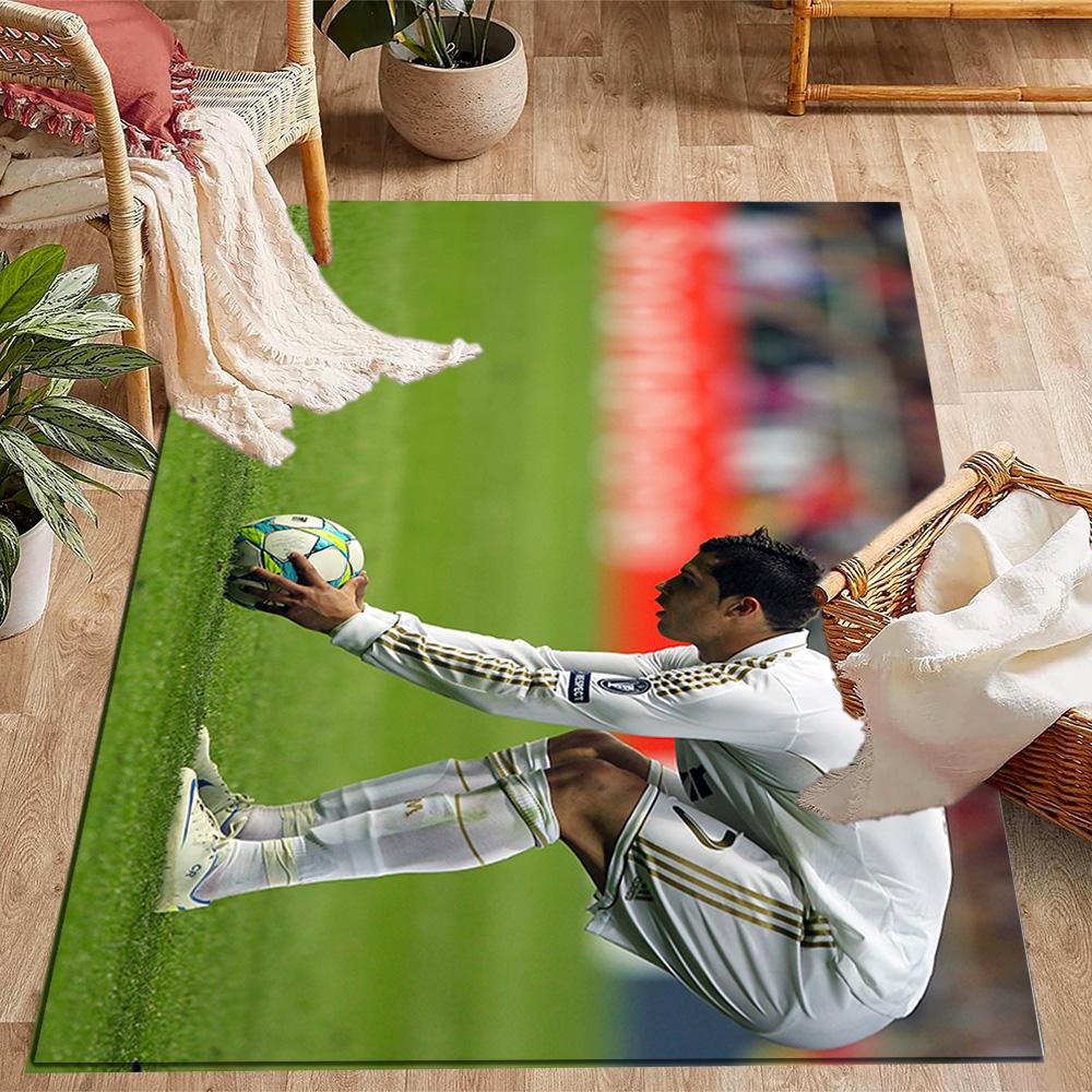 Cristiano Ronaldo Action Area Rug Perfect for Foyer Kitchen Game Room Balcony Antislip Carpet Anime Office Decor Wedding Party Gift