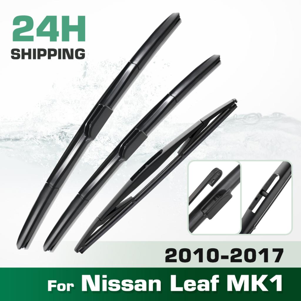 For Nissan Leaf MK1 2010-2017 2011 2012 2013 2014 Wiper Front&Rear Wiper Blades Windshield Windscreen Window Brushes 26"+16"+10