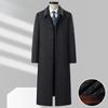Winter Men's Wool Coat Fleece Thickened Super Long Over Knee Business Wool Coat Men's Jacket