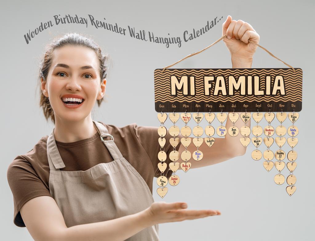 Inkdotpot Деревянные календари дней рождения с подвесными датами, настенная табличка для отслеживания дней рождения своими руками, декор для фермерского дома