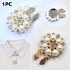 1PC Floral Design Elegant Button Decoration Fashion Cufflinks Pearl Button Cover Shiny Jewelry Rhinestone 30x17mm