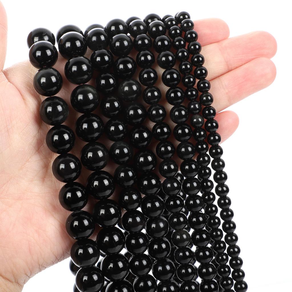 Natural Stone Beads Tiger Eye Amazonite Rose Quartz Turquoises Obsidian Agates Beads For Jewelry Making DIY Bracelet 4 6 8 10mm