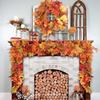 100/175CM Artificial Maple Leaf Garland UV Resistant Fall Halloween Thanksgiving Day Harvest Festival Autumn Mantle Porch Indoor Outdoor Decoration