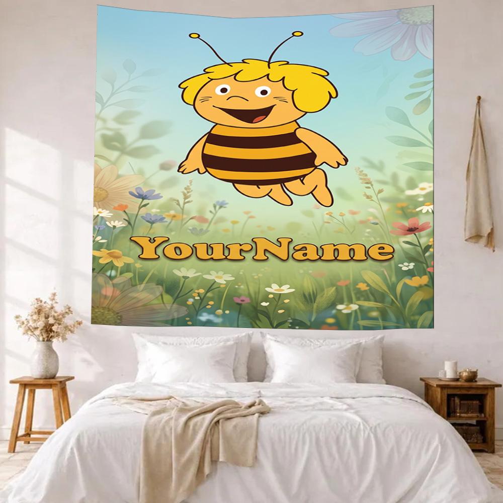 Biene Maja Custom Your Name Wall Decor Tapestry Art For Pet Memorial Birthdaywedding Party Backdrop Family Gift