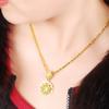 Fashion 24K Electroplated Plating Gold Necklace Round Flower Pendant Necklace for Women Wedding Jewelry Gifts