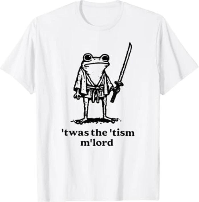 Смешная Футболка 'Twas the 'Tism M'Lord Смешной Средневековый Рыцарь Лягушка