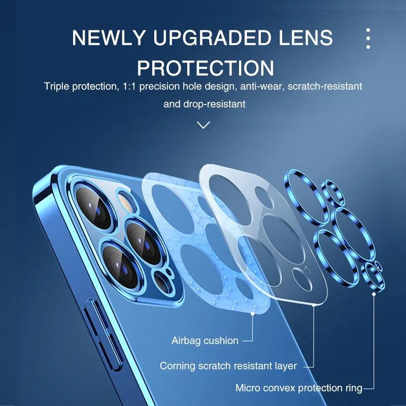 Роскошный прозрачный чехол с покрытием для iPhone 15 14 13 12 11 Pro Max, противоударный мягкий силиконовый чехол X XR XS 8 7 6 Plus SE, аксессуары