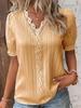European & American Women's Summer 2023 Hollow Short-Sleeve Holiday Fashion Shirt