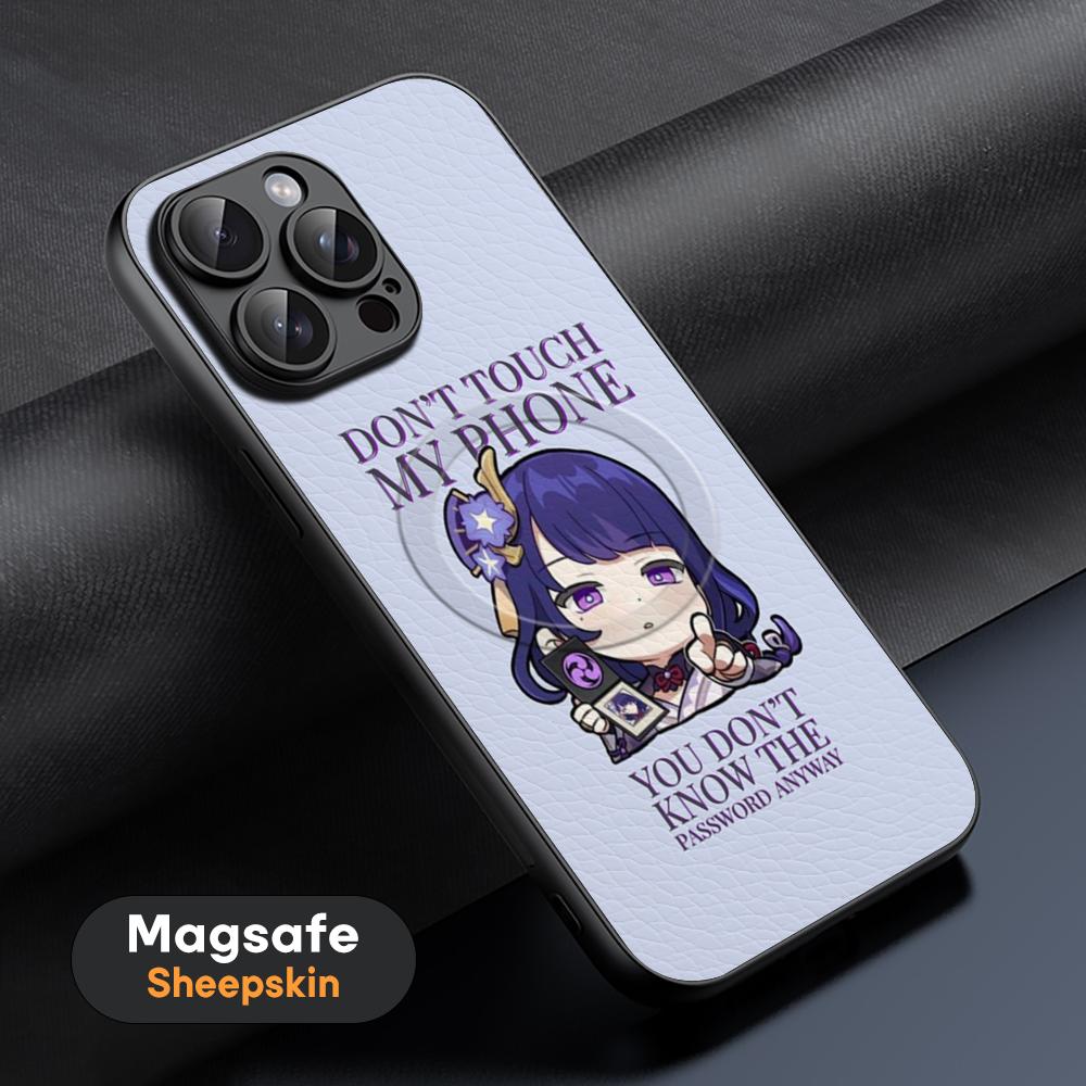 Cool Raiden Shogun hot Game Phone Case For iPhone 17 16 15 14 13 12 11 Plus Pro Max High-end Luxury Magsafe Sheepskin