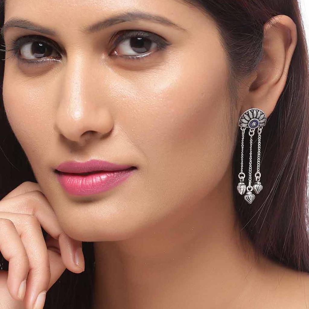 Серьги из латуни и серебра с оксидированием для женщин и девочек, стильная, модная эксклюзивная коллекция, 100% приятный для кожи продукт для сережек