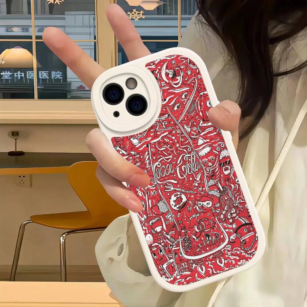 Горячий C-Coca Напитки C-Cola Чехол для телефона Для Iphone 16 15 14 13 12 11 Pro Max Plus Кожаный Мягкая задняя крышка