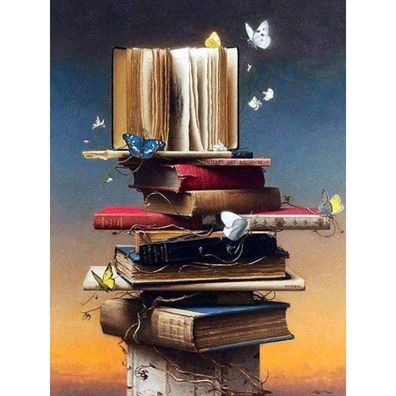 5D DIY Алмазная картина Набор Книги Искусство Алмазная вышивка Стразы Украшения для дома