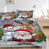 3pcs Christmas Santa Claus Duvet Cover Set - Includes 1 Duvet Cover and 2 Pillowcases, No Quilt Core, All-Season Home Decor yy251111041