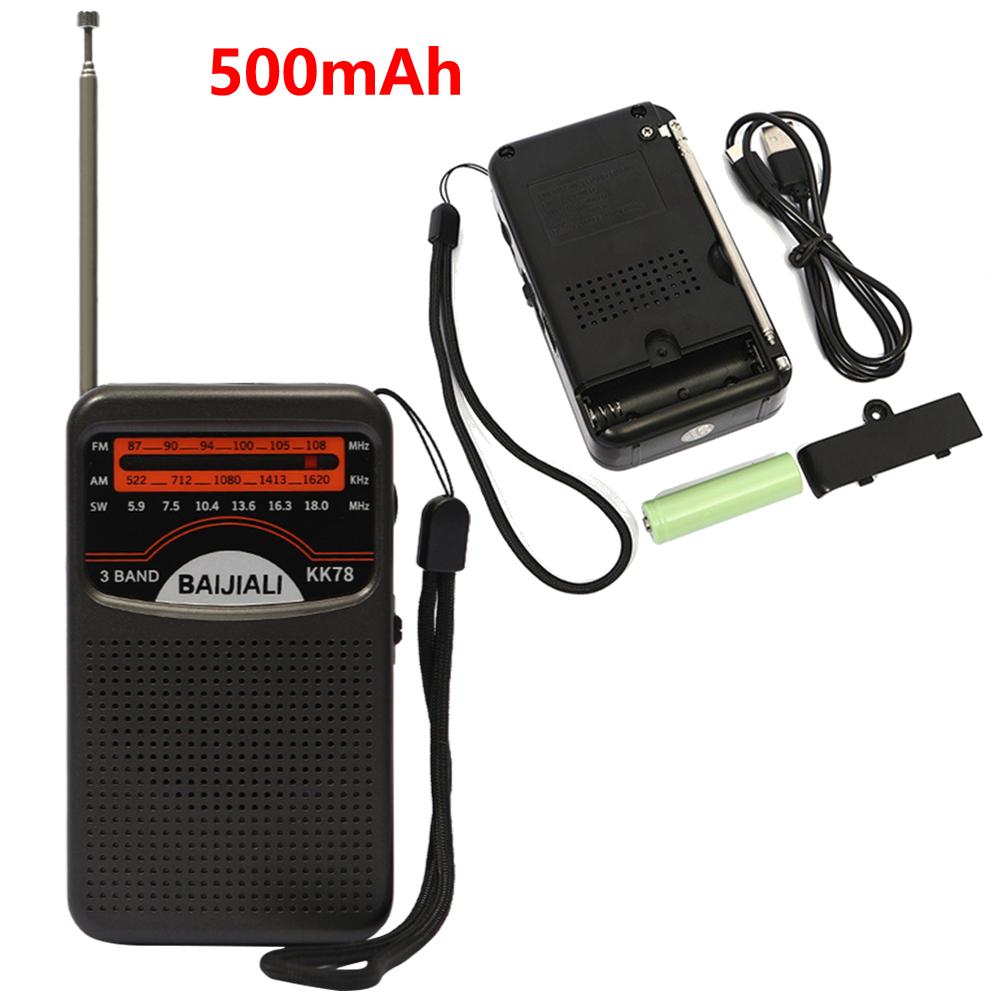 New Pocket Radio FM AM SW Radio Built-in Speaker Pointer Pocket Radio Type-C Rechargeable with HD Display Screen for Elder Radio
