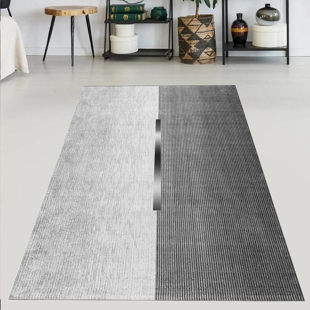 EPeddler Home Современный классический серый узор Цифровая печать Моющаяся нескользящая кожаная основа Новое поколение Ковер для кухни, гостиной и спальни