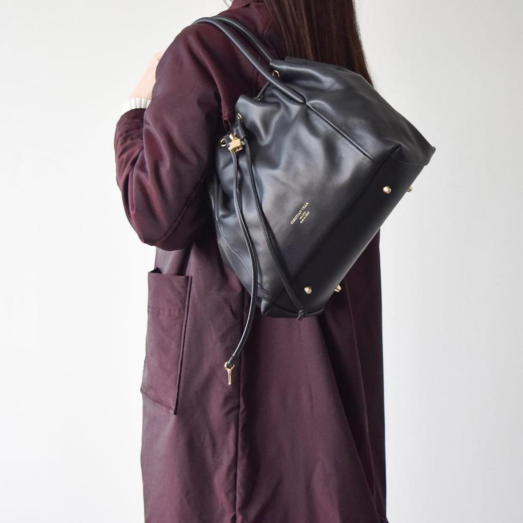 Shoulder Bag Leather Drawstring Shoulder Bag Q46350 Q46350 [Christian Villa] Women's