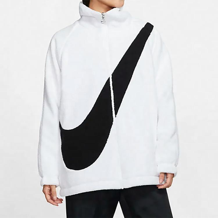 Nike Спортивная одежда Swoosh Big Logo Двусторонняя куртка из шерпа Женская куртка Белая CZ4064-100