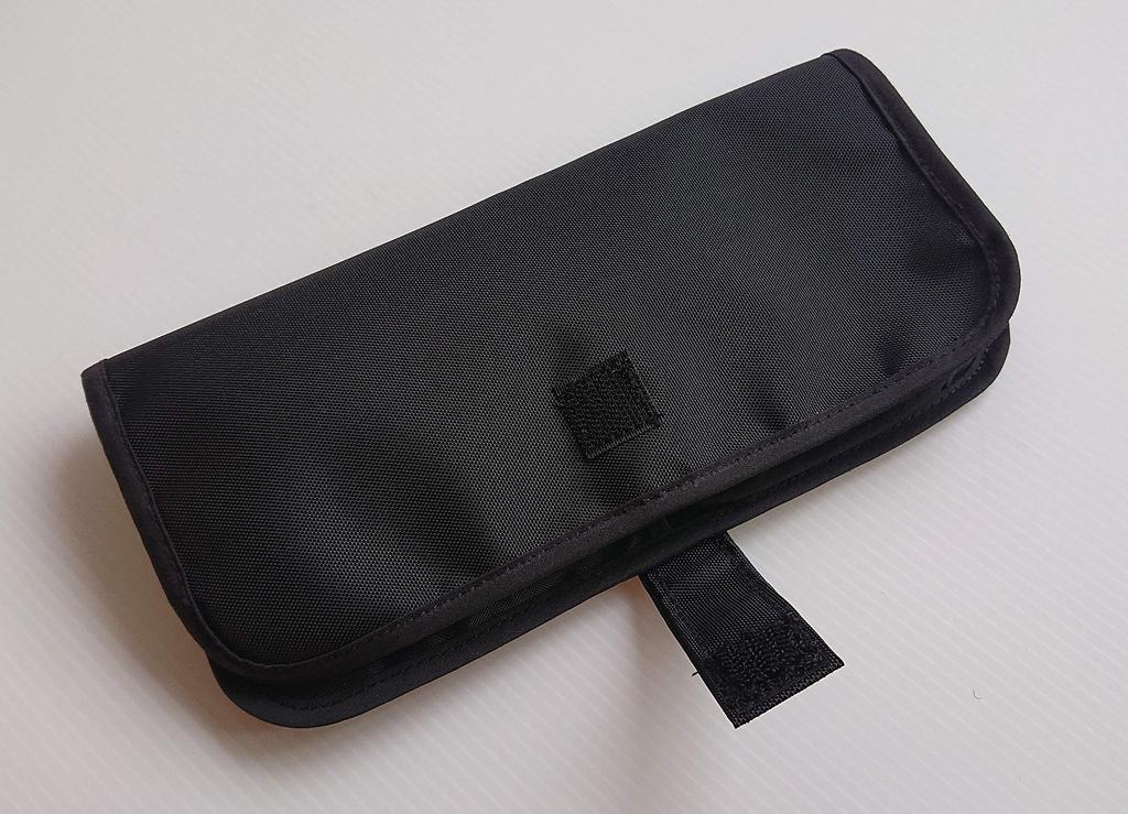 Сделанный в Японии чехол для кистей для макияжа с 8 черными карманами,