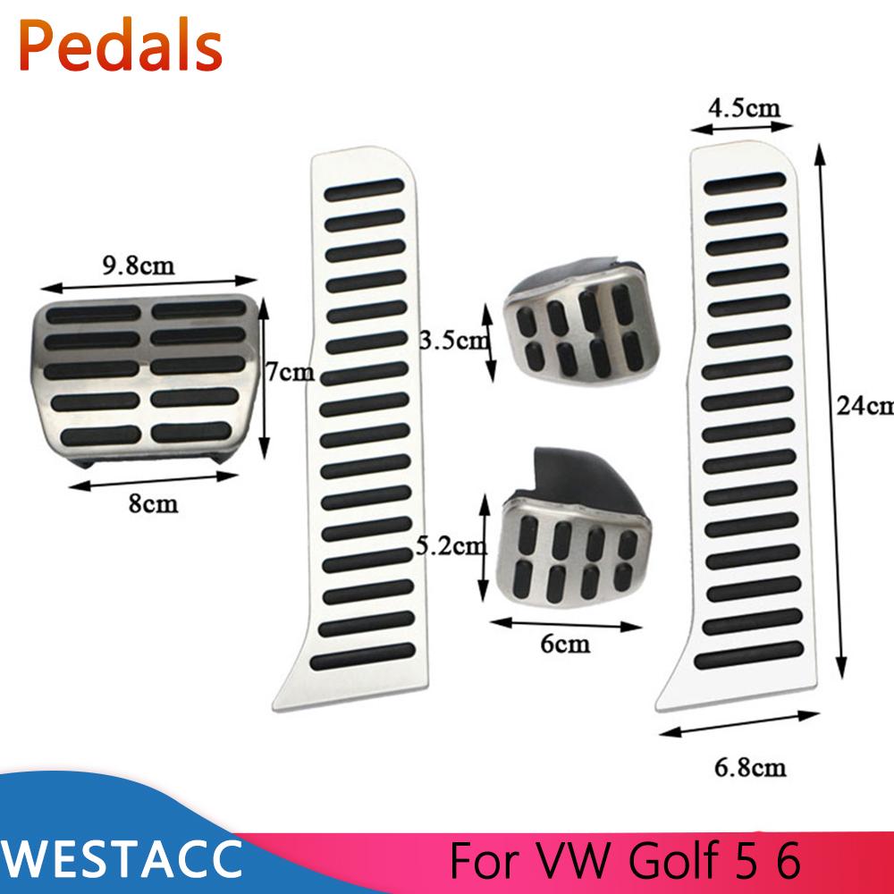 Чехол на педали автомобиля для VW Golft 5 6 Tiguan Touran для Skoda Octavia A5 LHD из нержавеющей стали, педаль акселератора, газовый тормоз, сцепление