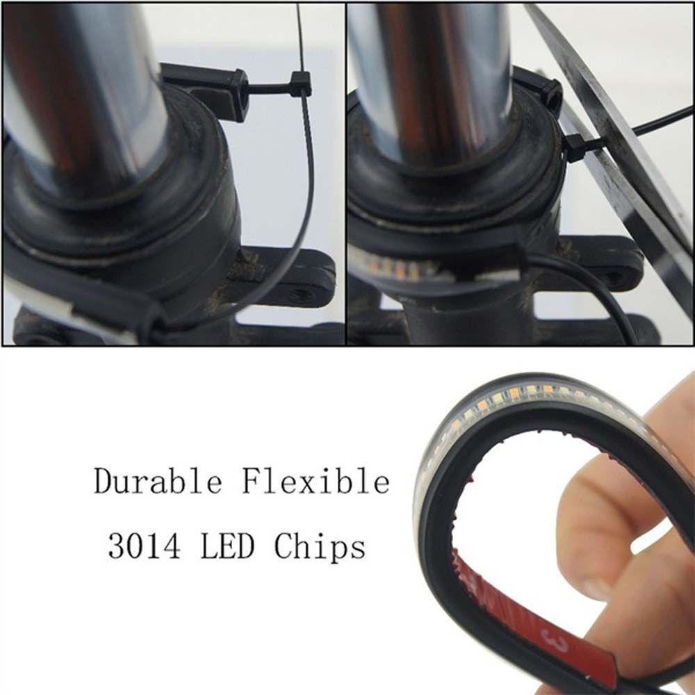 Motor Flasher Light Ring Fork Strip Lamp Motorcycle Turn Signal Light LED Daytime Running Lamp